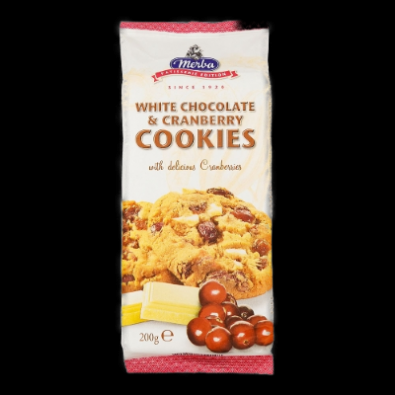Cookies chocolat blanc, cranberries P200gr