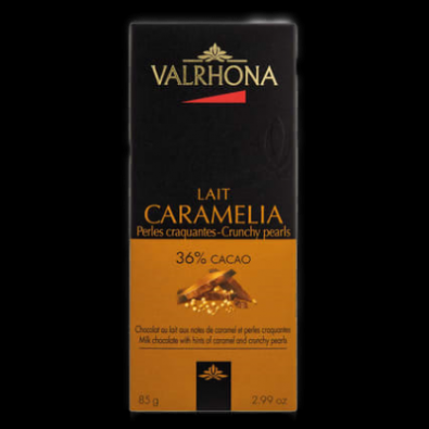 Tablette Valrhona Caramelia perle craquante 36% 70gr