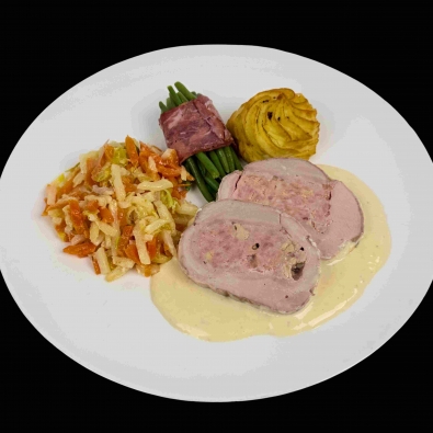 Filet mignon de porc farçi sauce au foie gras
