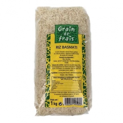 Riz basmati paquet 1kg Grain de Frais