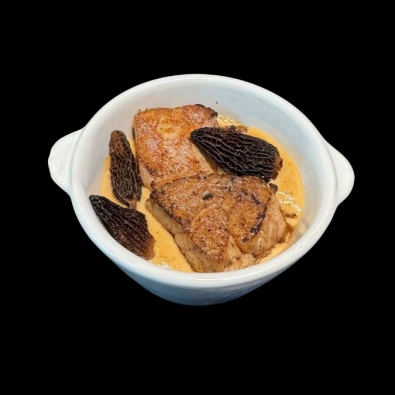 Cassolette de ris de veau sauce morilles