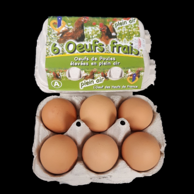 Boîte de 6 œufs plein air